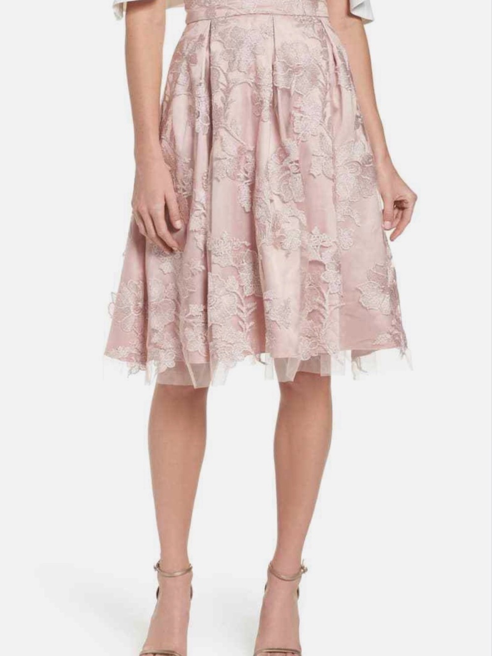ELIZA J FLORAL EMBROIDERED FIT & FLARE SKIRT DRESS Sz. 6